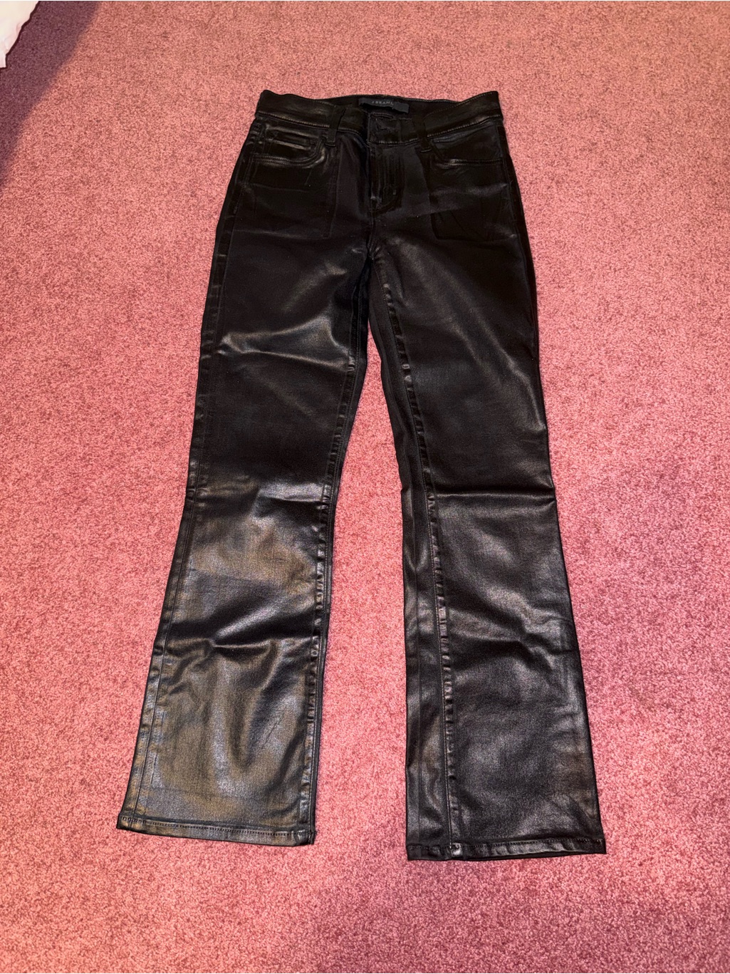 J Brand Women’s Black Faux Leather Straight-Leg Jeans